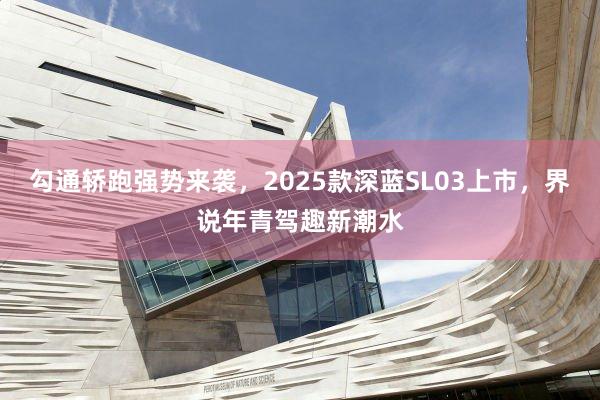 勾通轿跑强势来袭，2025款深蓝SL03上市，界说年青驾趣新潮水