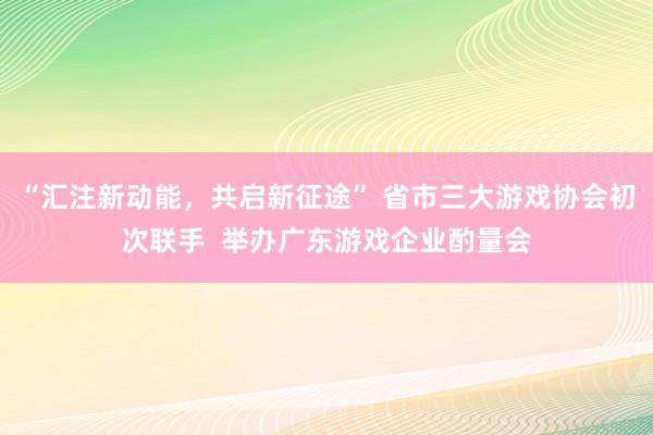 “汇注新动能，共启新征途” 省市三大游戏协会初次联手  举办广东游戏企业酌量会