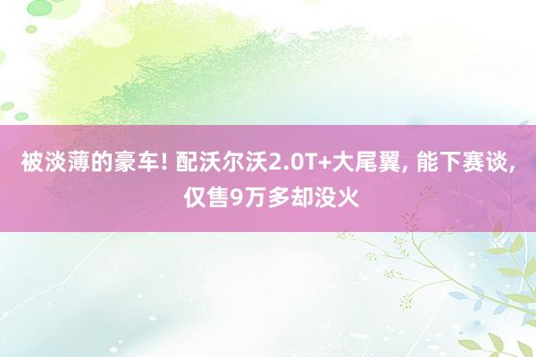 被淡薄的豪车! 配沃尔沃2.0T+大尾翼, 能下赛谈, 仅售9万多却没火